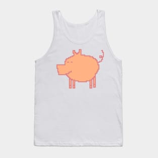 Pixelart Pig Peach Fuzz Pantone Color of the Year 2024 Tank Top